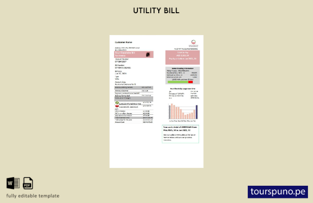 listo para imprimir plantilla de factura de servicios públicos de electricida 13